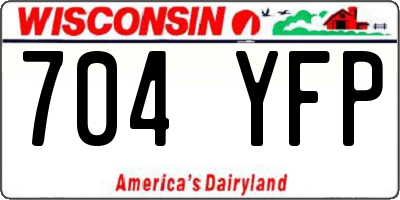 WI license plate 704YFP