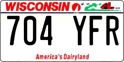 WI license plate 704YFR