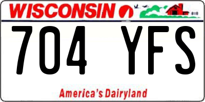 WI license plate 704YFS