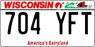WI license plate 704YFT