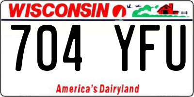 WI license plate 704YFU