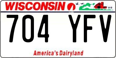 WI license plate 704YFV