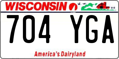 WI license plate 704YGA