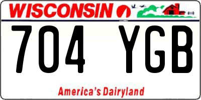 WI license plate 704YGB