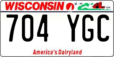 WI license plate 704YGC