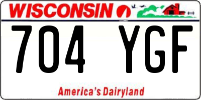 WI license plate 704YGF