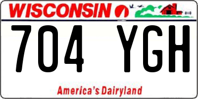 WI license plate 704YGH