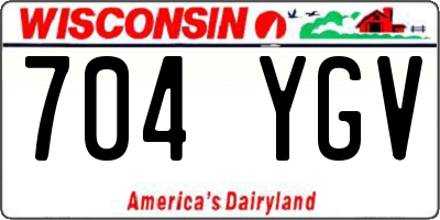 WI license plate 704YGV