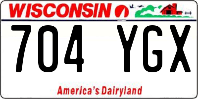 WI license plate 704YGX