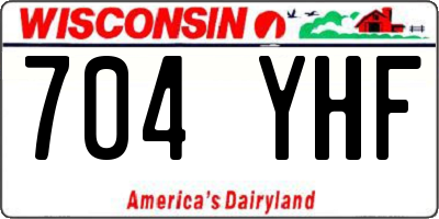 WI license plate 704YHF