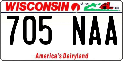 WI license plate 705NAA