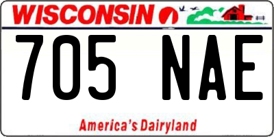 WI license plate 705NAE