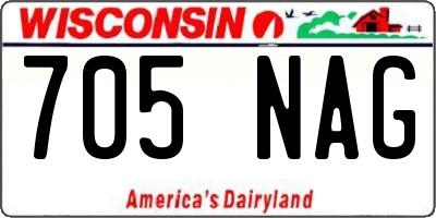 WI license plate 705NAG