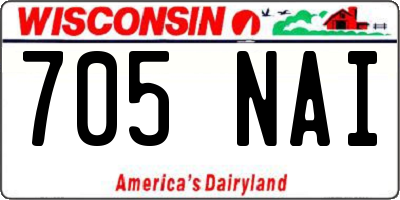 WI license plate 705NAI