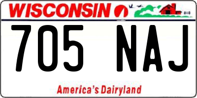WI license plate 705NAJ