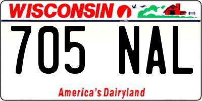 WI license plate 705NAL