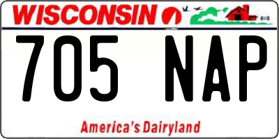WI license plate 705NAP
