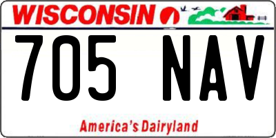 WI license plate 705NAV