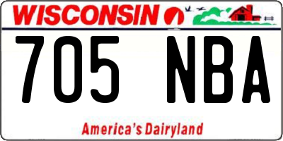 WI license plate 705NBA