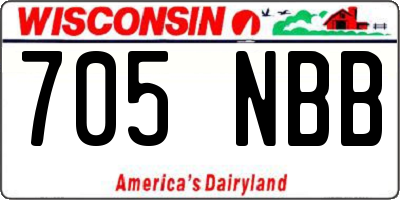 WI license plate 705NBB