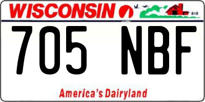 WI license plate 705NBF