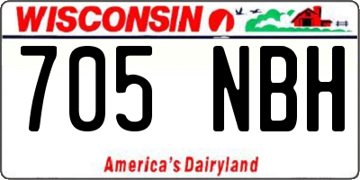 WI license plate 705NBH