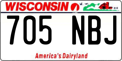 WI license plate 705NBJ