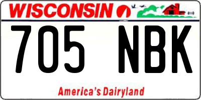 WI license plate 705NBK