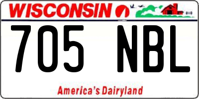 WI license plate 705NBL