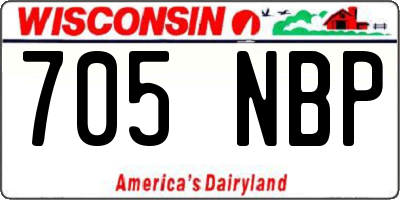 WI license plate 705NBP