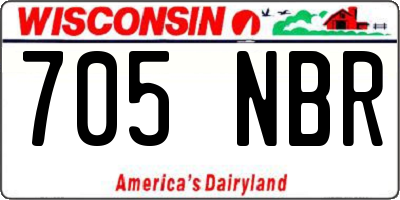 WI license plate 705NBR