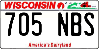 WI license plate 705NBS