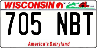 WI license plate 705NBT