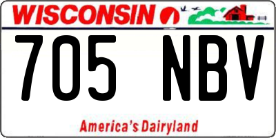WI license plate 705NBV