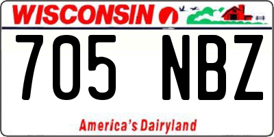 WI license plate 705NBZ