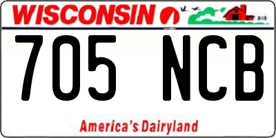 WI license plate 705NCB