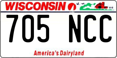 WI license plate 705NCC