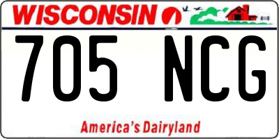 WI license plate 705NCG
