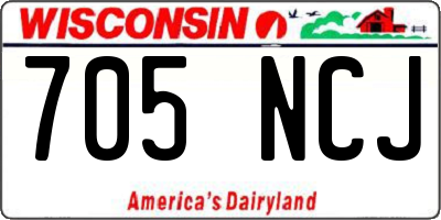 WI license plate 705NCJ