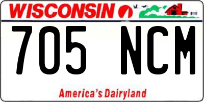 WI license plate 705NCM