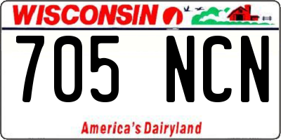 WI license plate 705NCN