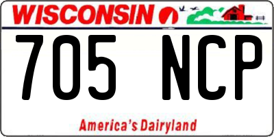 WI license plate 705NCP