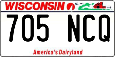 WI license plate 705NCQ