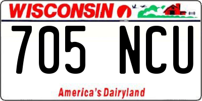 WI license plate 705NCU