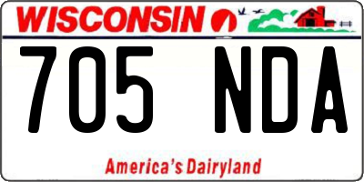 WI license plate 705NDA