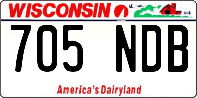 WI license plate 705NDB