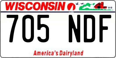 WI license plate 705NDF