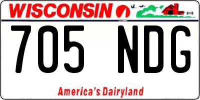 WI license plate 705NDG