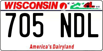 WI license plate 705NDL