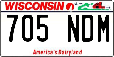 WI license plate 705NDM